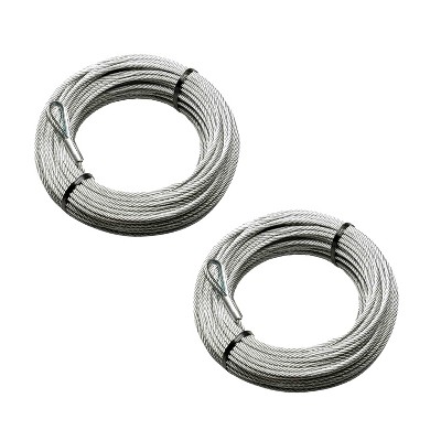 Tie Down TranzSporter Stainless Steel Cable For 200 and 250 Pound Shingle Elevator Platform Hoist with Braided Eyelet End, 100 Foot Spool (2 Pack)