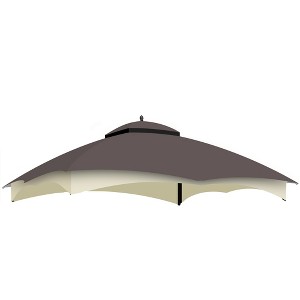 Sevobal Patio Umbrellas Replacement Canopy Top Heavy Duty Gazebo Roof Gazebo Top With Air Vent, Replacement Top Only , Brown,128.15"*150"*85.83" - 1 of 4