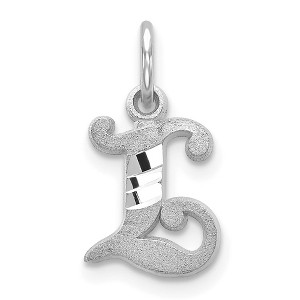 Black Bow Jewelry 14k White Gold, Isabelle Collection, Mini Letter L Initial Charm - 1 of 4