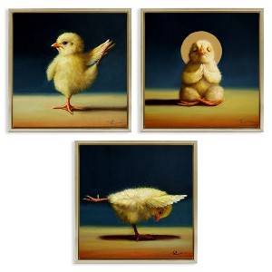 Stupell Industries Yoga Chick Trio Stretching Poses 3pc Floating Frame Art Set - 1 of 4