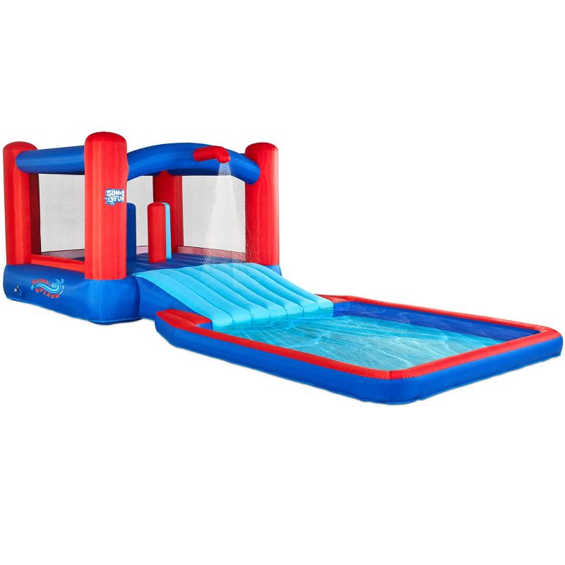 Sunny & Fun Inflatable Kids Backyard Water Slide Park & Bounce House, 1 of 9
