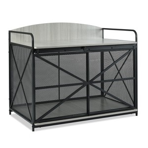 DSVIMOY Large Dog Crate Furniture for Large Medium Dog, Farmhouse Wooden Dog Kennel Indoor End Table, Gray, 42.8"*27.3"*36.6" - 1 of 4