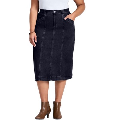 Avenue Women's Plus Size Taylah Denim Skirt - 24, Dark Wash
