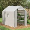 Outsunny 4.6' x 4.7' Portable Greenhouse, Small Walk-In Greenhouse, Hot House with 2 Tier U-Shape Flower Rack - 3 of 4