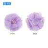 Unique Bargains Artificial Rhinestone Chiffon Flower Heads 12 Pcs Light Purple - 3 of 4