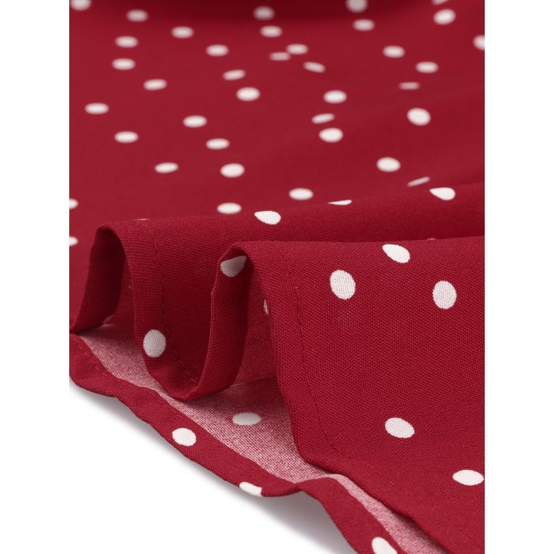 Agnes Orinda Women's Plus Size Polka Dots V Neck Short Sleeve Wrap Peplum Blouse, 5 of 7