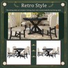 5-Piece Retro Extendable Dining Table Set with 4 Upholstered Chairs aâ‚?Rubber Wood for Dining Room and Kitchen - 4 of 4