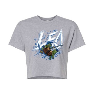 Women's - Teenage Mutant Ninja Turtles Mutant Mayhem - Sketch Leo Cropped Graphic T-Shirt - 1 of 4