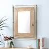 LuxenHome Rustic Natual Wood and Open Gold Frame 31.89" H x 24.02" W Rectangular Wall Mirror, Accent and Vanity Brown.. - 3 of 4