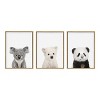 Kate and Laurel Sylvie Three Bears Framed Canvas By Amy Peterson, 3 Piece 18x24, Natural - image 2 of 4