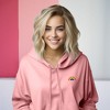 Dalix Rainbow Embroidered Fleece Cropped Hoodie Cold Fall Winter Women - 4 of 4
