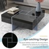 ALEXOUN Extendable Coffee Table with 4 Hidden Storage & High-Gloss Surface, Modern Square Sliding Tabletop for Living Room, Work, and Family - 3 of 4