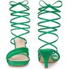 Perphy Women's Square Toe Strappy Lace Up Kitten Heels Sandals - 2 of 4