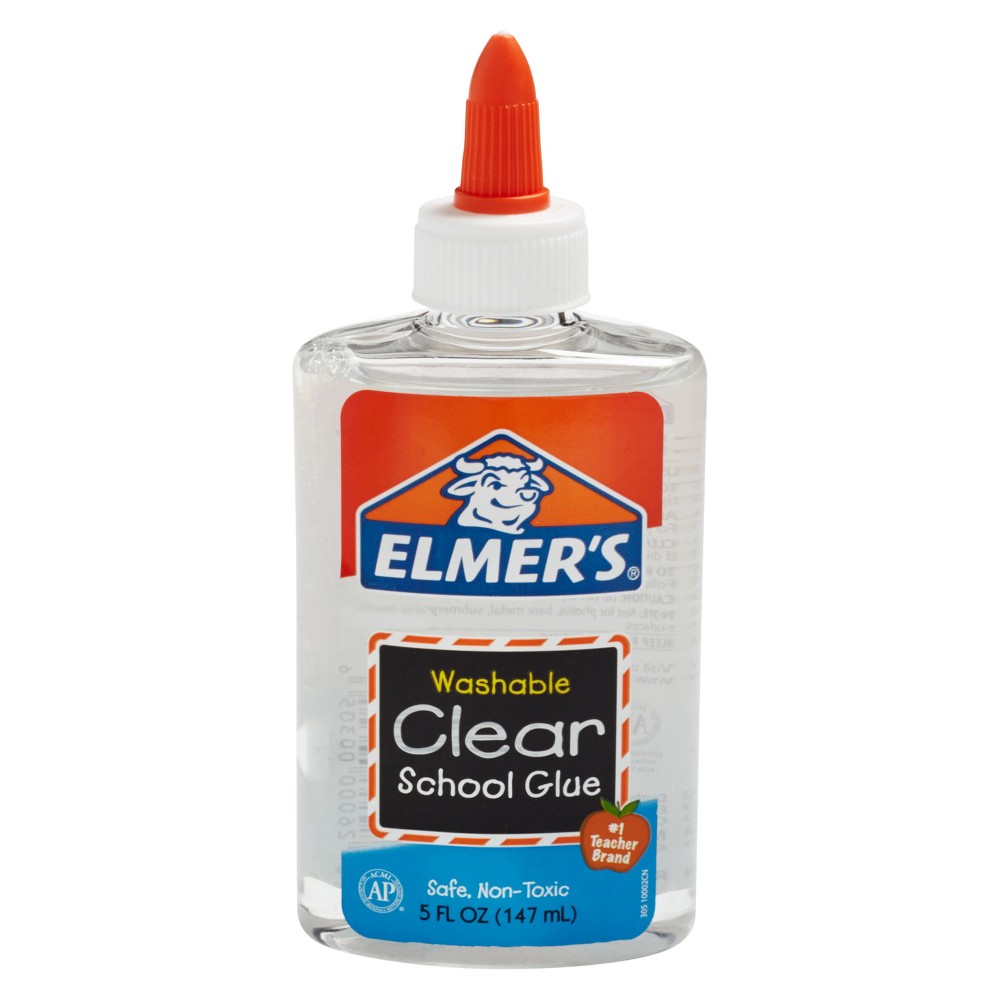 Elmer s Liquid School Glue  Clear Glue  Washable  Great for Making Slime  5 Ounces