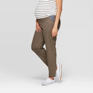 Maternity Side Panel Chino Pants - Isabel Maternity by Ingrid & Isabel Taupe Gray 0, Women