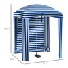 5.8' x 5.8' Cabana Umbrella with Walls, Vents, Ruffles, Carry Bag, Beach Umbrella - 3 of 4