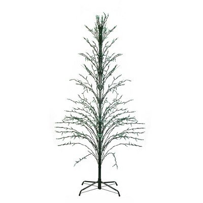 Northlight 9' Black Pre-Lit Artificial Cascade Twig Christmas Tree - Green Lights