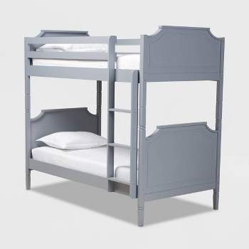 Twin Mariana Wood Bunk Bed Gray - Baxton Studio