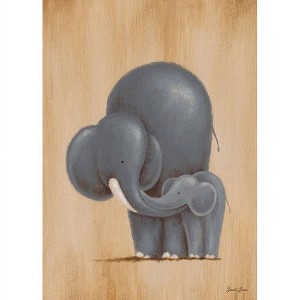 Oopsy Daisy's Safari Kisses - Elephant Canvas Wall Art - Size 10x14 - 1 of 1