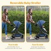 2-in-1 Baby Stroller with Bassinet, Lightweight Foldable Travel Pram with Reversible Seat, Compact Umbrella Stroller for Toddlers - 3 of 4