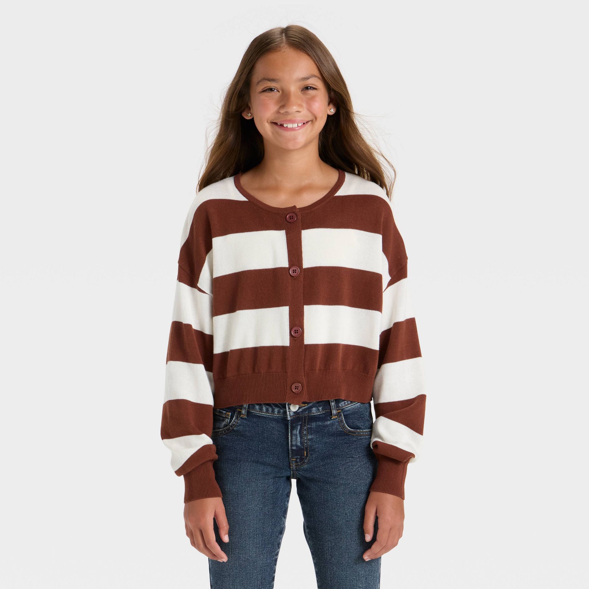 Girls' Light Weight Slouchy Cardigan - art class™