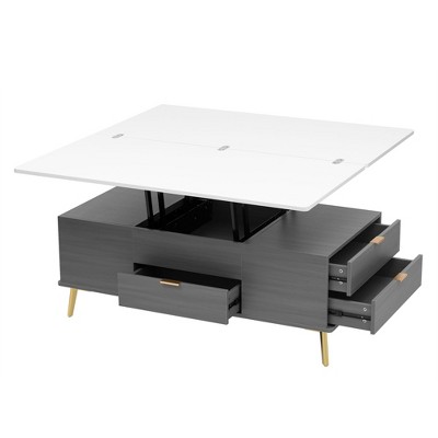 NicBex 47.24 Inch Rectangle Lift Top Coffee Table with Drawers,Center Table for Living Room,Dining Room,Bedroom