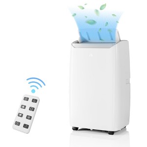 14,000 BTU Portable Air Conditioner,Drain-Free, Ultra-Quiet,Cooling for Rooms Up to 750 sq.ft, Dehumidifier & Fan Modes for Bedroom/Indoor Use,White - 1 of 4