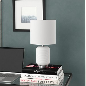 Hudson and Canal 15" Tall Ceramic Mini Lamp with Fabric Shade - 1 of 4