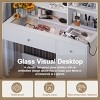 Vanity Table Modern with Charging Station and Glass Top for Bedroom 35.4in Wide-3irtyhousy - 3 of 4
