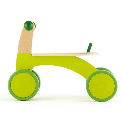 Bright Green Wooden Toddler Balance Bike with Rubber Wheels