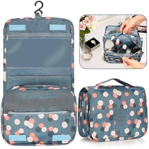 Toiletry Bag Travel Bag with Hanging Hook, Waterproof Makeup Cosmetic Bag Travel Organizer for Accessories, Full-size Container, Large Capacity - 1 of 4