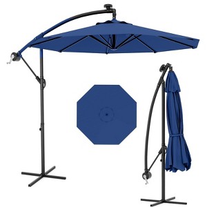 Cantilever Umbrella with Base Included, 10FT Shade for 2-6 People, Outdoor Offset Design with  Rotation, Durable Fade-Resistant Canopy - 1 of 4
