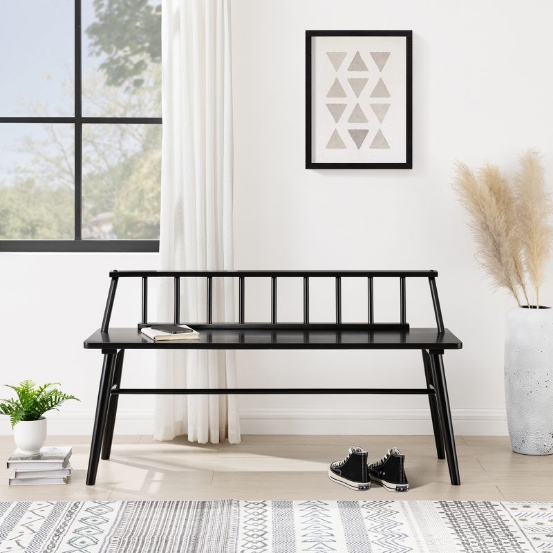 Transitional Low-Back Spindle Entryway Bench - Saracina Home, 5 of 10