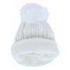 CTM Women's Knit Winter Beanie with Cuff and Synthetic Fur Pom - 2 of 4