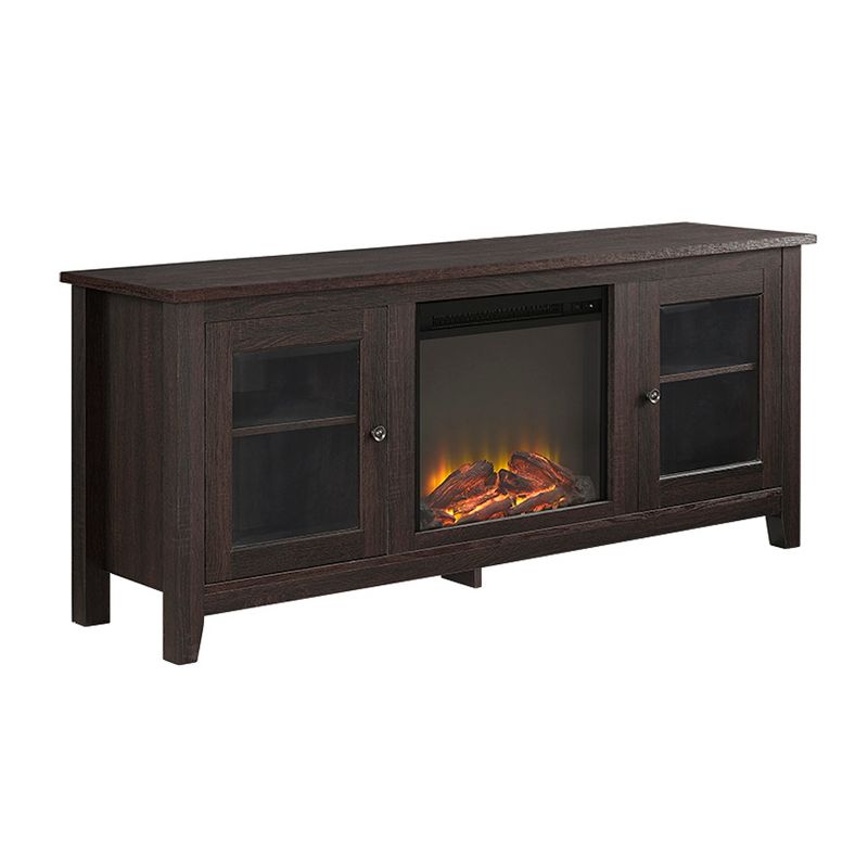 Transitional Glass Door Fireplace TV Stand for TVs up to 65" - Saracina Home, 4 of 13