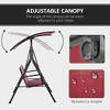 3-Person Porch Swing with Stand, Outdoor Swing for Patio Porch with Adjustable Tilt Canopy and Comfortable Swing Bench-Style Seat, Steel Frame - 4 of 4