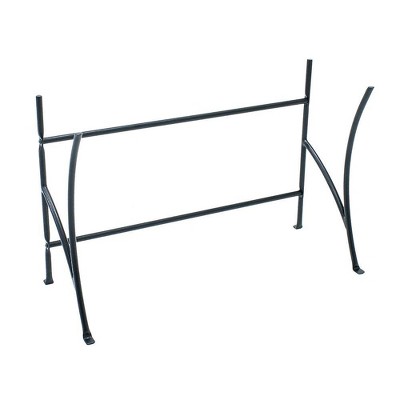 28" Black and Galvanized Steel Trestle Plant Stand