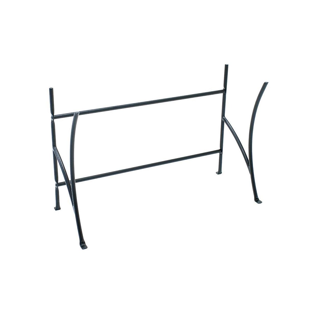 22" Stylish Trestle Indoor Outdoor Steel and Iron Plant Stand Black Powder Coat Finish - Achla Designs: Galvanized Tray, No Assembly Required - thumbnail 5