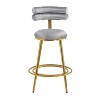 DOMETOUR 27.65'' Modern Velvet Counter Stools Set of 2 with iron Frame Soft Back and Footrest for Kitchen Dining Room - 4 of 4