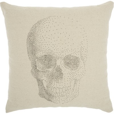 20"x20" Oversize Life Styles Printed Skull Square Throw Pillow Natural - Nourison