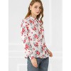 Allegra K Women's Long Sleeve Button Up Vintage Casual Floral Shirt - 4 of 4