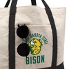 North Dakota State University NDSU Bison Arched School Name Canvas Tote Bag With External Pocket, Reusable Shoulder Bag for Shopping, School, Beach - 2 of 4