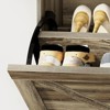 CuisinSmart, Shoe Cabinet with 2 Flip Drawers, Narrow Freestanding Shoe Storage Cabinet for Foyer, Hallway, Shoe Rack, Retro Gray - 4 of 4