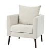 Grungis Fabric Upholstered Accent Chair,29.53"W Arm Chairs with Wood Legs and Pillow,Lounge Chairr for Bedroom,Reading Room - 4 of 4