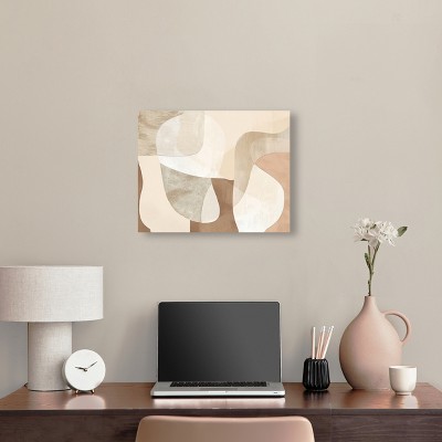 Perfect Tan Shapes Modern Earth Tone Abstract Canvas Wall Art