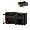 Famapy Black Accent Storage Cabinet with Glass Doors and Internal Drawers - 3 of 4