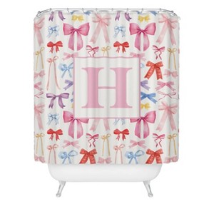 Deny Designs April Lane Art Bows Monogram Shower Curtain - 1 of 3