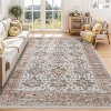 Washable Soft Vintage Area Rug – Large Boho Farmhouse Design, Low-Pile, Non-Slip, Perfect for Dining Room & Home Décor - 2 of 4