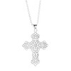 Dicksons Woman Of God Open Bud Cross Large Silver Plated 18 Inch Stainless Steel Necklace On Presentation Card - 2 of 4