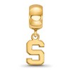 Black Bow Jewelry 14k Yellow Gold Plated Sterling Silver Michigan State Spartans NCAA Bead Charm - 2 of 4